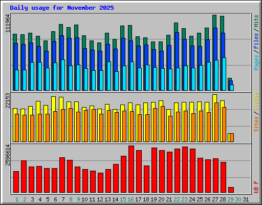 Daily usage for November 2025