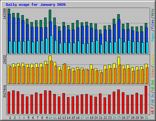 Daily usage for January 2026
