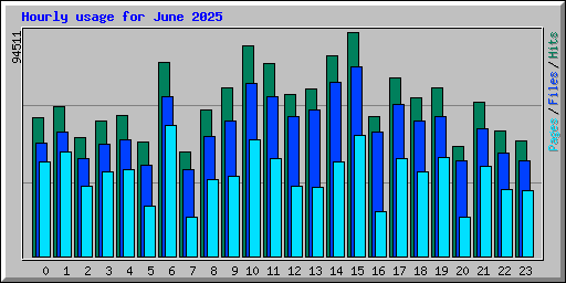 Hourly usage for June 2025